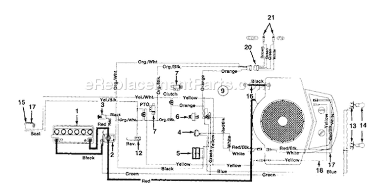 Page C Diagram and Parts List for 134Q694G401 1994 Yard Man Lawn Tractor